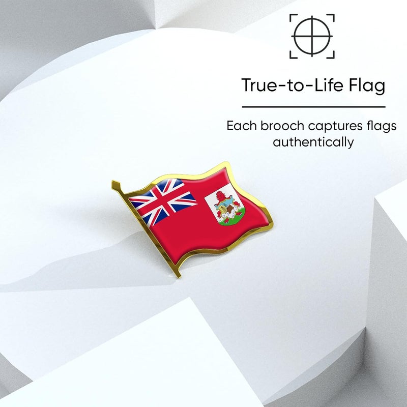 Ababyyan Bermuda Flag Lapel Pin - Enamel Metal National Badge | World Travel Souvenir Gifts for Men & Women | Country Flag Patriotic Brooch Bulk Pack of Pins for Hat, Tie, Clothes, Backpack (1pc) - Image 4